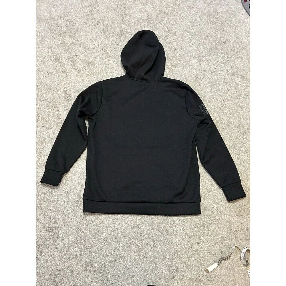 Army Hoodie Mens Large Black Performance American Flag‎ Pullover Sweatshirt